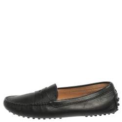Tod's Black Leather Penny Loafers Size 36