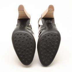 Pre Owned Tod's Black Leather Slingback Pumps Size 38