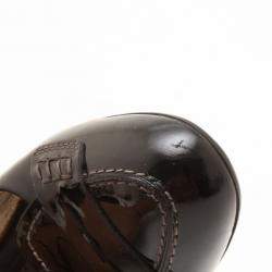 Pre Owned Tod's Black Leather Slingback Pumps Size 38