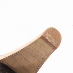 Pre Owned Tod's Black Leather Slingback Pumps Size 38