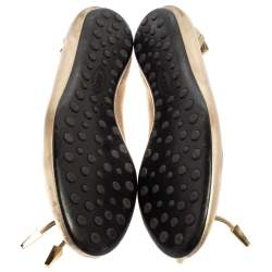 مملوكة مسبقًا حذاء فلات باليه تودز مرصع جلد ذهبى مقاس 35.5