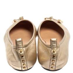 مملوكة مسبقًا حذاء فلات باليه تودز مرصع جلد ذهبى مقاس 35.5
