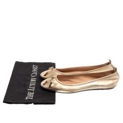 مملوكة مسبقًا حذاء فلات باليه تودز مرصع جلد ذهبى مقاس 35.5