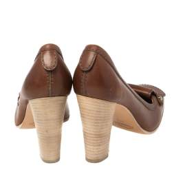 Tod's Brown Leather Loafers Pumps Size 40.5