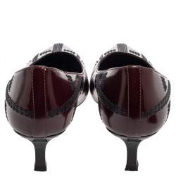 Tod's Burgundy Leather Embroidered Pointed Toe Pumps Size 38.5