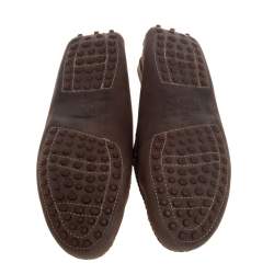 Pre Owned Tod's Brown Nubuck Penny Loafers Size 36