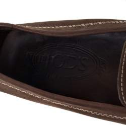 Pre Owned Tod's Brown Nubuck Penny Loafers Size 36