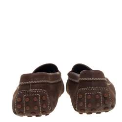 Pre Owned Tod's Brown Nubuck Penny Loafers Size 36