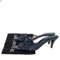 Tod's Blue Leather Open Toe Sandals Size 38.5