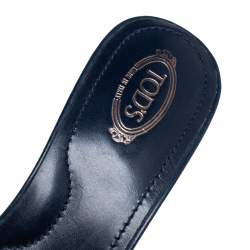 Tod's Blue Leather Open Toe Sandals Size 38.5