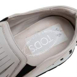 Pre Owned Tod's Off White Leather Sportivo Fringed Slip On Sneakers Size 39