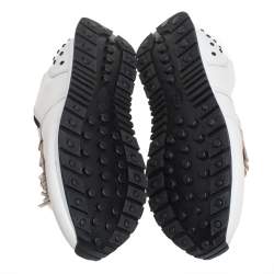 Pre Owned Tod's Off White Leather Sportivo Fringed Slip On Sneakers Size 39