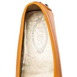 Pre Owned حذاء لوفرز تودز سير بيني جلد برتقالي مقاس 38.5