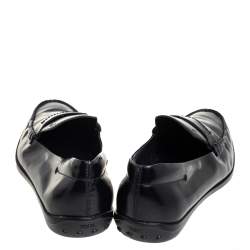 Pre Owned Tod's Black Leather Penny Slip On Loafers Size 38.5