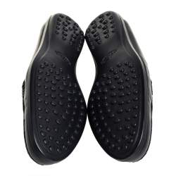 Pre Owned Tod's Black Leather Penny Slip On Loafers Size 38.5