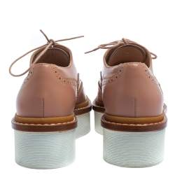 Tod's Pink Leather Lace Up Oxfords Size 37.5