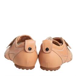 Pre Owned Tod's Brown Leather Velcro Low Top Sneakers Size 40