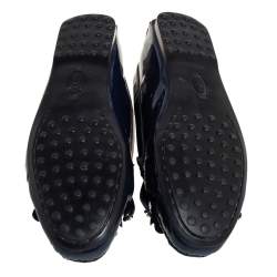 مملوكة مسبقًا حذاء لوفرز تودز سليب أون جلد لامع أزرق مقاس 38.5