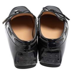 Pre Owned Tod's Blue Patent Leather City Gommino Driving Loafers Size 36.5