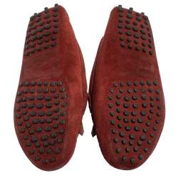مملوكة مسبقًا Tod's Burgundy Suede Tassel Slip On Loafers Size 35.5