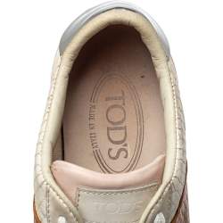 Tod's Multicolor Python And Leather Lace Up Sneakers Size 36