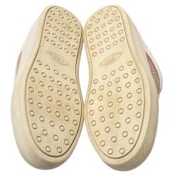 Tod's Multicolor Python And Leather Lace Up Sneakers Size 36