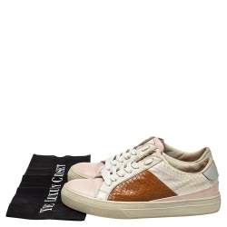 Tod's Multicolor Python And Leather Lace Up Sneakers Size 36