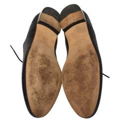 Pre Owned Tod's Black Leather Lace Up Oxfords Size 39.5