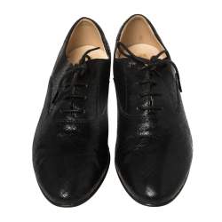 Pre Owned Tod's Black Leather Lace Up Oxfords Size 39.5