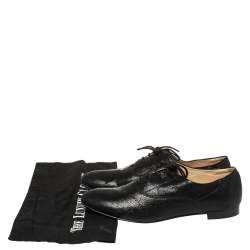 Pre Owned Tod's Black Leather Lace Up Oxfords Size 39.5