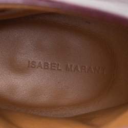 Pre Owned Isabel Marant Burgundy Leather Ankle Boots Size 41