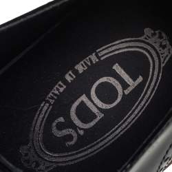 Pre Owned Tod's Black Brogue Leather Fringe And Tassel Platform Derby Size 36.5