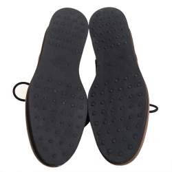 Pre Owned Tod's Black Brogue Leather Fringe And Tassel Platform Derby Size 36.5