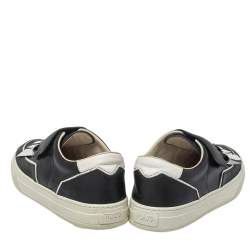 Pre Owned Tods Black/White Leather Slip on Sneakers Size 38