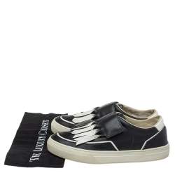 Pre Owned Tods Black/White Leather Slip on Sneakers Size 38