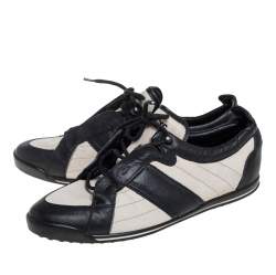 Pre Owned Tod's White/Black Suede And Leather Low Top Sneakers Size 38.5