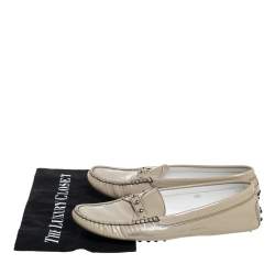 Tod's Grey Patent Leather Slip on Loafers Size 40.5