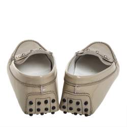 Tod's Grey Patent Leather Slip on Loafers Size 40.5