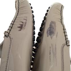 Tod's Grey Patent Leather Slip on Loafers Size 40.5