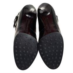 مملوكة مسبقًا Tod's Black Leather And Calf Hair Zebra Print Ankle Boots 37