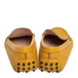 Tod's Yellow Perforated Leather Slip On Loafers Size 36.5