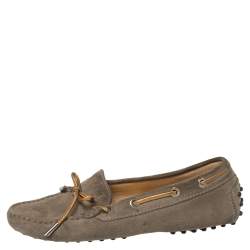 Tod's Beige Suede Bow  Loafers Size 37