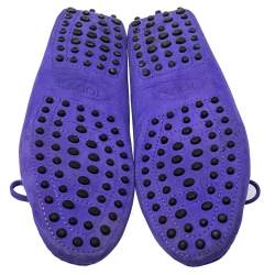 Pre Owned حذاء لوفرز تودز غومينو سويدي بنفسجي بفيونكة مقاس 37.5