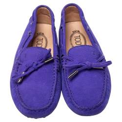Pre Owned حذاء لوفرز تودز غومينو سويدي بنفسجي بفيونكة مقاس 37.5