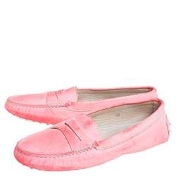 Tod's Pink Leather Penny Loafers Size 38