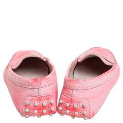 Tod's Pink Leather Penny Loafers Size 38