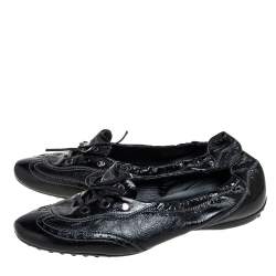 Pre Owned حذاء رياضي تودز غوما جلد أسود رباط سليب أون مقاس 42 