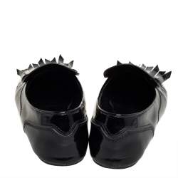 Pre Owned Tod's Black Patent Leather Fringe  Loafers Size 35.5