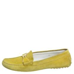 Tod's Green Suede Slip On Loafers Size 39