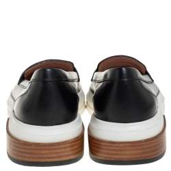 Pre Owned Tod's Black Leather Slip On Loafer Sneakers Size 39